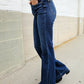Judy Blue High Rise Trouser Flare Dark Wash Denim Jeans