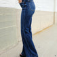 Judy Blue High Rise Trouser Flare Dark Wash Denim Jeans