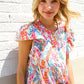 Perfect Find Ivory Floral Leaf Print Short Sleeve Babydoll Top