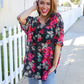 The Perfect Find Black Multicolor Floral Crochet V Neck Top