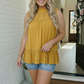 Golden Hour Lace Yoke Babydoll Top