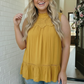 Golden Hour Lace Yoke Babydoll Top