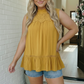 Golden Hour Lace Yoke Babydoll Top