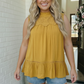 Golden Hour Lace Yoke Babydoll Top