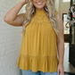 Golden Hour Lace Yoke Babydoll Top