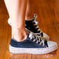 Get Their Attention Black Studded Canvas Sneakers