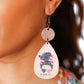 USA Flag "#MOMLIFE" Wooden Dangle Earrings