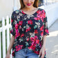 The Perfect Find Black Multicolor Floral Crochet V Neck Top