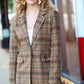 Make It Happen Spice Plaid Tailored Collar Lapel Blazer