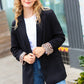 Feeling Bold Black Leopard Tailored Collar Lapel Blazer