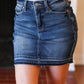 Judy Blue Dark Blue High Waist Release Hem Skirt