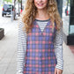 Feeling Playful Plaid/Stripe Outseam Stitch Elbow Patch Pullover