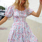 Lock Eyes Cream Floral Print Sweetheart Neck Fit & Flare Dress