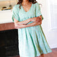Everyday Mint Ditzy Floral Woven Dolman V Neck Dress