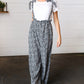 Black & White Animal Print Wide Leg  Frilled Jumpsuit