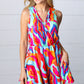 Vibrant Multicolor Abstract Sleeveless Surplice Romper