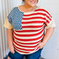 American Flag Jacquard Knit Sweater Top
