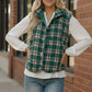 Put Together Evergreen Plaid Quilted Puffer Vest