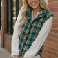 Put Together Evergreen Plaid Quilted Puffer Vest