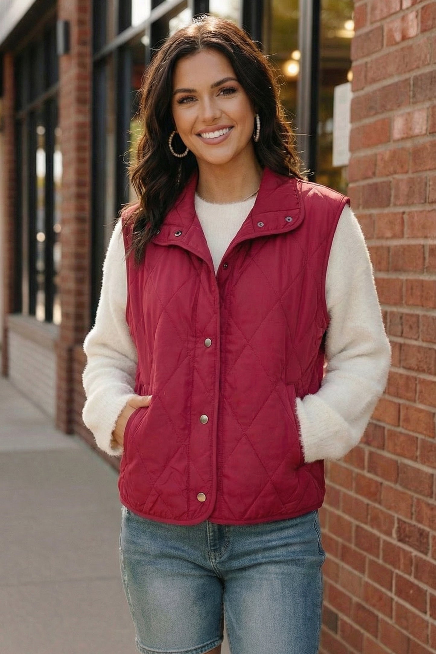 Cranberry Cozy Puffer Vest