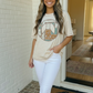 Boho Peace Patchwork Oversized Graphic Tee