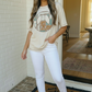 Boho Peace Patchwork Oversized Graphic Tee
