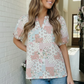 Patchwork Floral Puff Sleeve Top