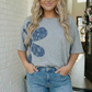 Paisley Patchwork Cactus Tee in Heather Gray