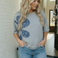 Paisley Patchwork Cactus Tee in Heather Gray
