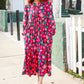 Look Adorable Ribbon Bow Tie Babydoll Tiered Maxi Dress