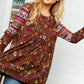 Burgundy Hacci Babydoll Ethnic Sleeve Top