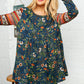 Navy Floral Hacci Babydoll Ethnic Sleeve Top