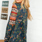 Navy Floral Hacci Babydoll Ethnic Sleeve Top