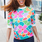 Spring Vibes Multicolor floral Rib Back Bow Tie Detail Top