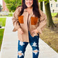 Start Your Day Rust Flannel Plaid Oversized Shacket