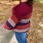 Take All Of Me Burgundy & Navy Stripe Oversized Sweater
