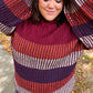 Take All Of Me Burgundy & Navy Stripe Oversized Sweater