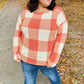 Rust Checker Plaid French Terry Top