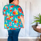 Take Me Away Teal Floral Drop Shoulder Babydoll Top