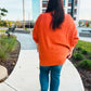 Autumn Vibes Pumpkin Asymmetrical Knit Sweater