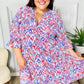 Love Found Blue & Lavender Ikat Print V Neck Dress