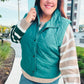 Weekend Ready Hunter Green Snap Button Quilted Puffer Vest