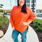 Autumn Vibes Pumpkin Asymmetrical Knit Sweater