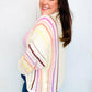 Easy Living Oatmeal Multicolor Stripe Dolman Crochet Cardigan