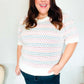 Spread Joy Ivory & Multicolor Jacquard Bubble Sleeve Sweater