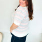 Spread Joy Ivory & Multicolor Jacquard Bubble Sleeve Sweater