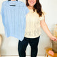 The Perfect Find Sky Blue Dolman Short Sleeve Crochet Sweater Top