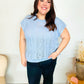 The Perfect Find Sky Blue Dolman Short Sleeve Crochet Sweater Top