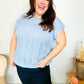 The Perfect Find Sky Blue Dolman Short Sleeve Crochet Sweater Top