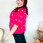 Be Mine Pink & White Heart Oversized Jacquard Sweater